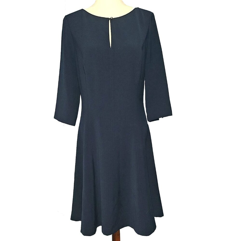 White House Black Market WHBM Fit & Flare Keyhole Dress Teal Blue Size 14 NWT